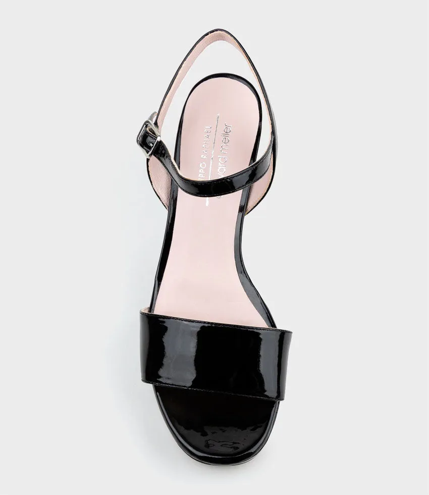 SYLAS75 Platform Sandal in Black Patent sold by Edward Meller product image thumbnail 4