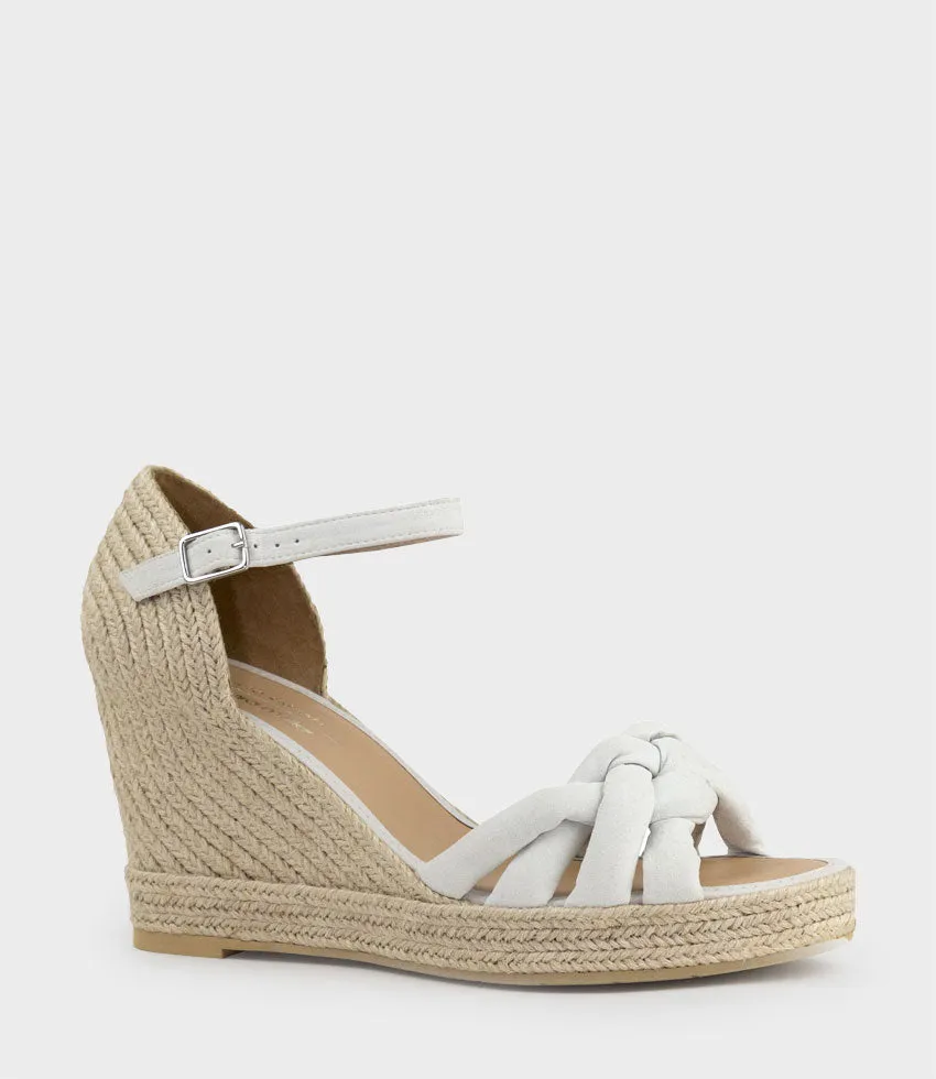 MEENA Braided Front Strap Espadrille in Offwhite Suede sold by Edward Meller product image thumbnail 2