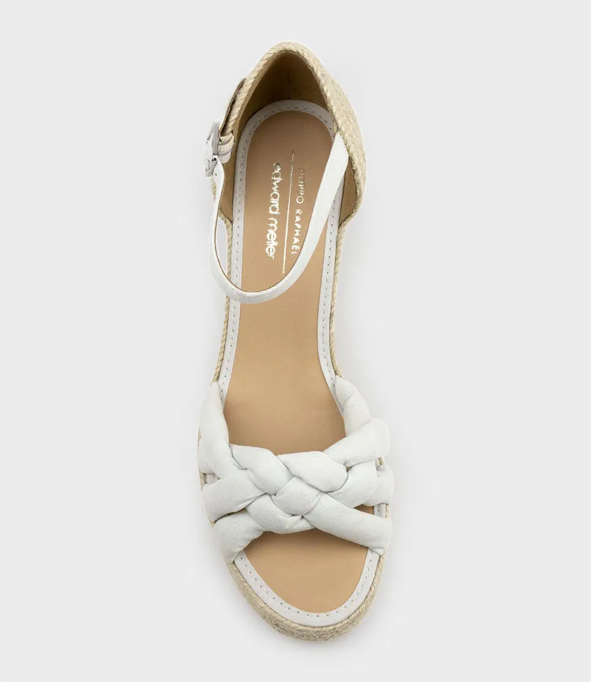 MEENA Braided Front Strap Espadrille in Offwhite Suede sold by Edward Meller product image thumbnail 4