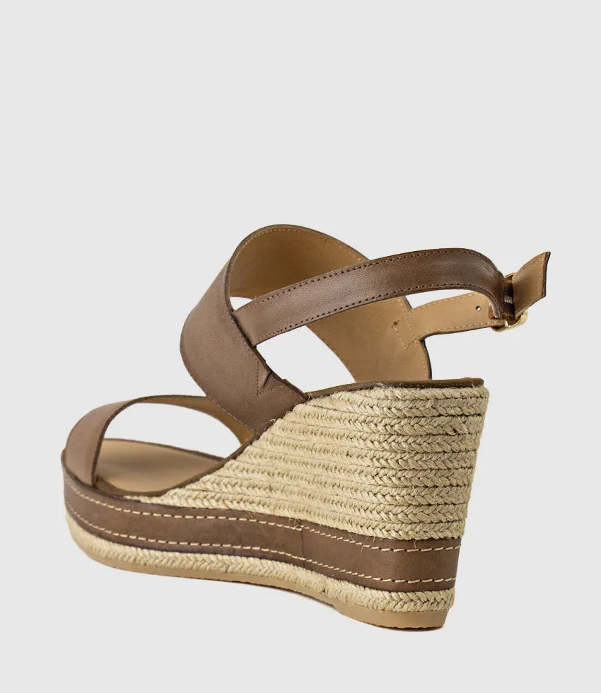 MIKARA Two Strap Classic Espadrille in Brown sold by Edward Meller product image thumbnail 3