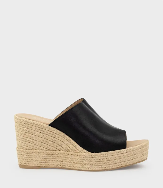 MILARA Slide Espadrille in Black sold by Edward Meller
