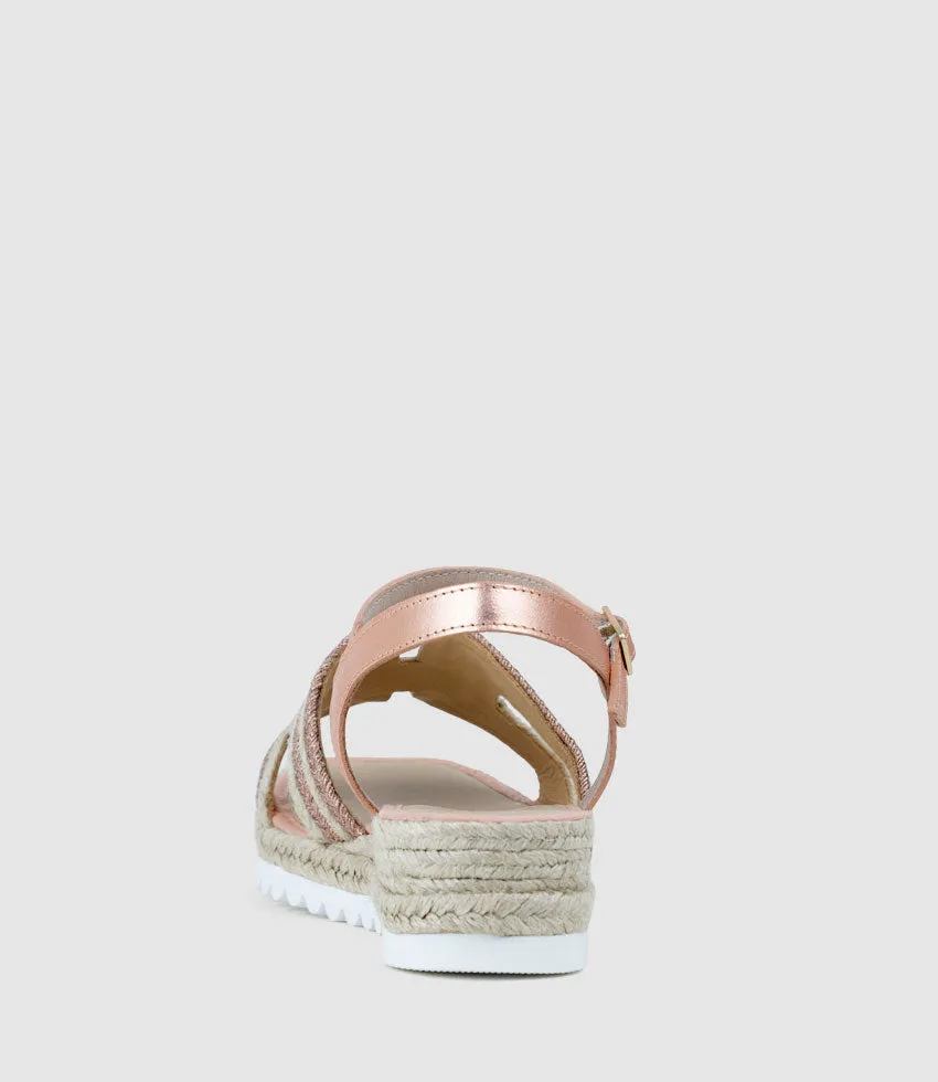 MIKO Geometric Weave Espadrille in Copper sold by Edward Meller product image thumbnail 3