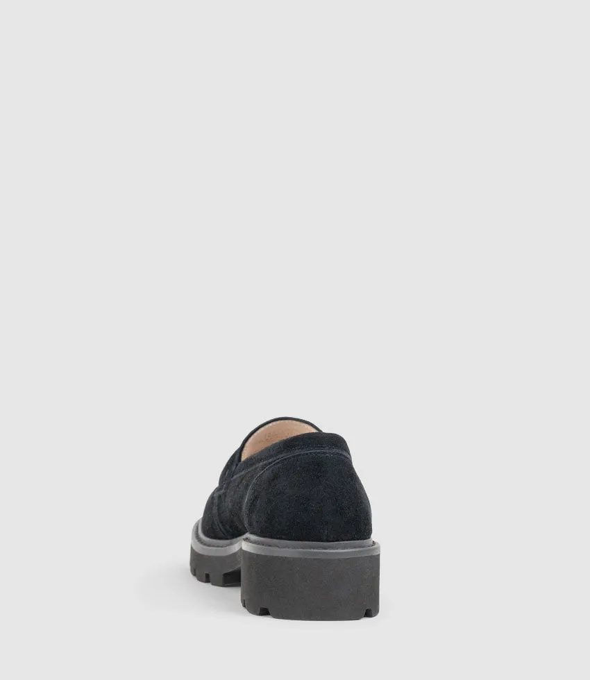 GASTON Moccasin in Black Suede sold by Edward Meller product image thumbnail 3