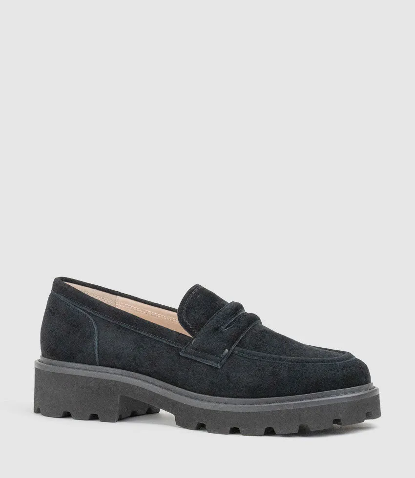 GASTON Moccasin in Black Suede sold by Edward Meller product image thumbnail 2