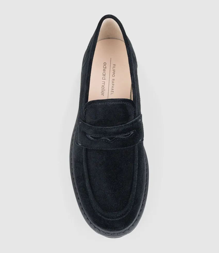GASTON Moccasin in Black Suede sold by Edward Meller product image thumbnail 4
