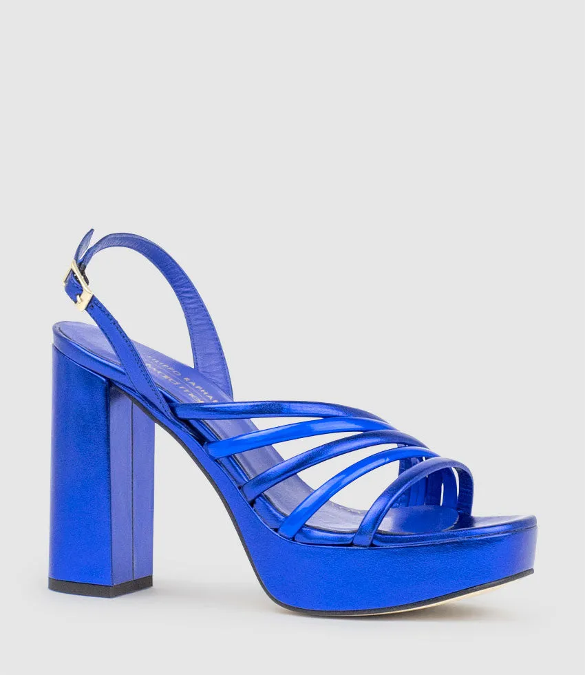 RINWA100 Asymmetrical Platform Sandal in Blue sold by Edward Meller product image thumbnail 4