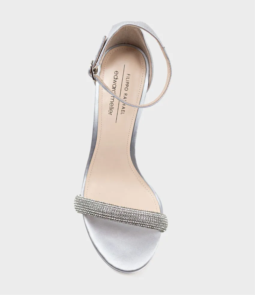 SATINA90 Diamond Band Sandal Platform Sandal in Silver Satin sold by Edward Meller product image thumbnail 5