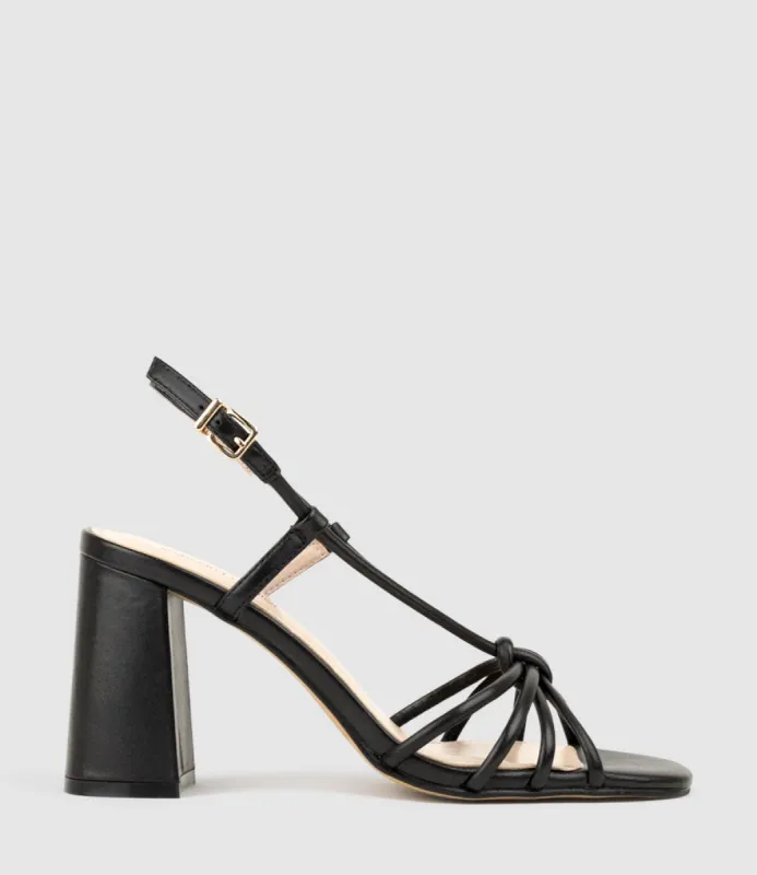 KYA85 Tubed Knot Sandal in Black sold by Edward Meller
