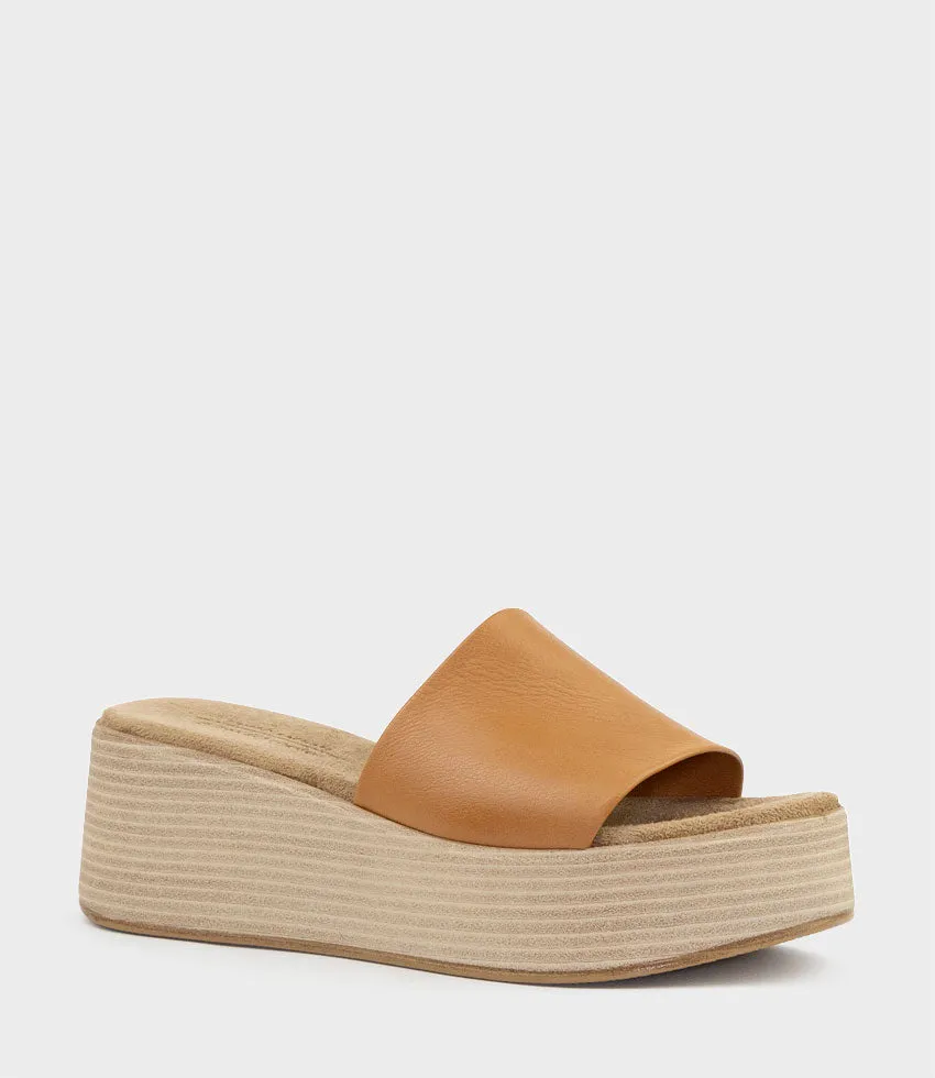 LEVON Slide on Wedge in Tan sold by Edward Meller product image thumbnail 2