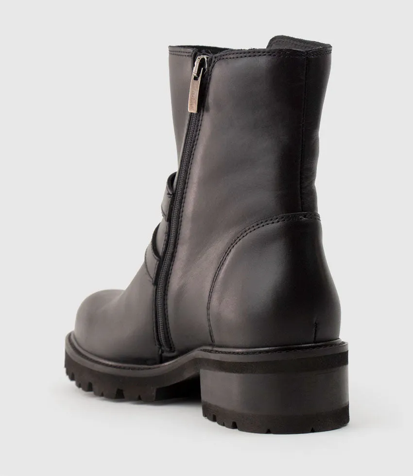 CARLY Double Buckle Biker Boot in Black sold by Edward Meller product image thumbnail 4