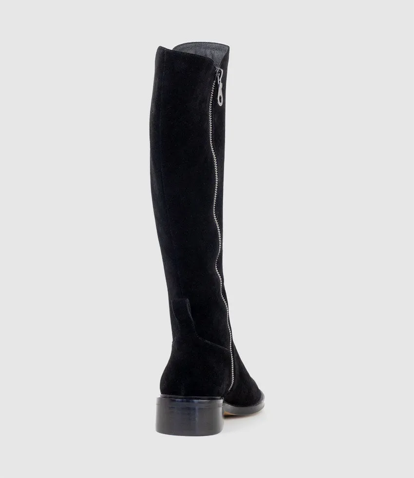 VITAL30 Knee High Boot with Gusset in Black Suede sold by Edward Meller product image thumbnail 3