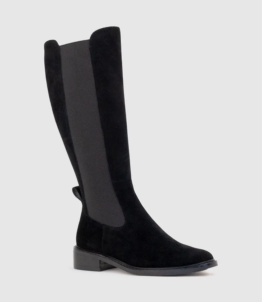 VITAL30 Knee High Boot with Gusset in Black Suede sold by Edward Meller product image thumbnail 2