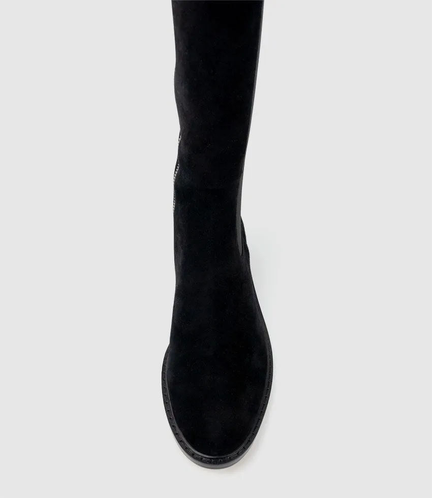 VITAL30 Knee High Boot with Gusset in Black Suede sold by Edward Meller product image thumbnail 4