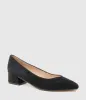 AUDREY35 Low Block Heel Pump in Black Suede sold by Edward Meller