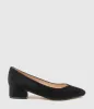 AUDREY35 Low Block Heel Pump in Black Suede sold by Edward Meller