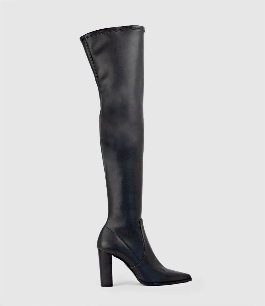 VERONE95 OTK Stretch Boot in Black sold by Edward Meller