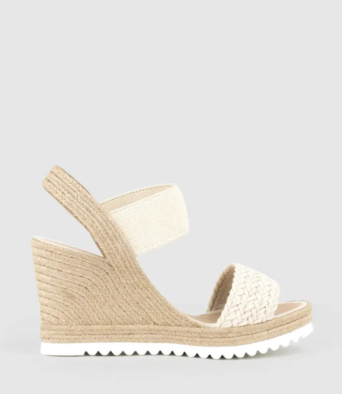 MERCEDES Elastic Crochet Espadrille in Natural sold by Edward Meller