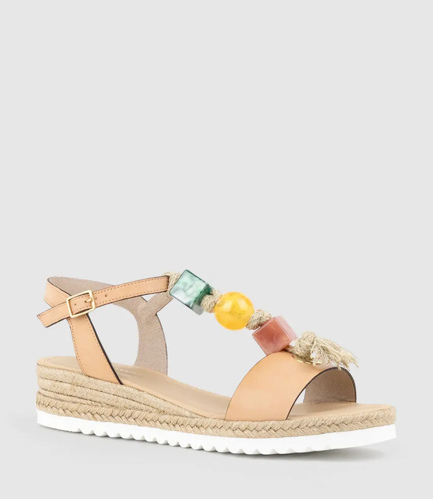 MADIA Bauble T Bar Espadrille in Desert sold by Edward Meller product image thumbnail 3