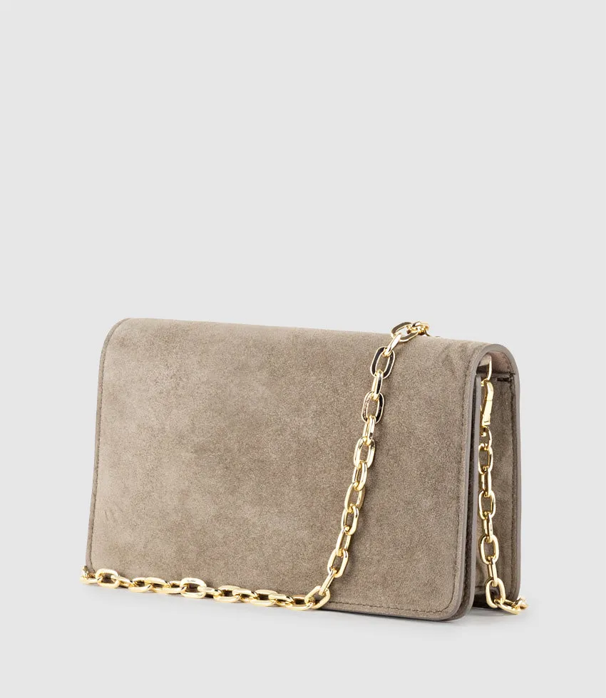 NYX Evening Bag in Latte Suede sold by Edward Meller product image thumbnail 3