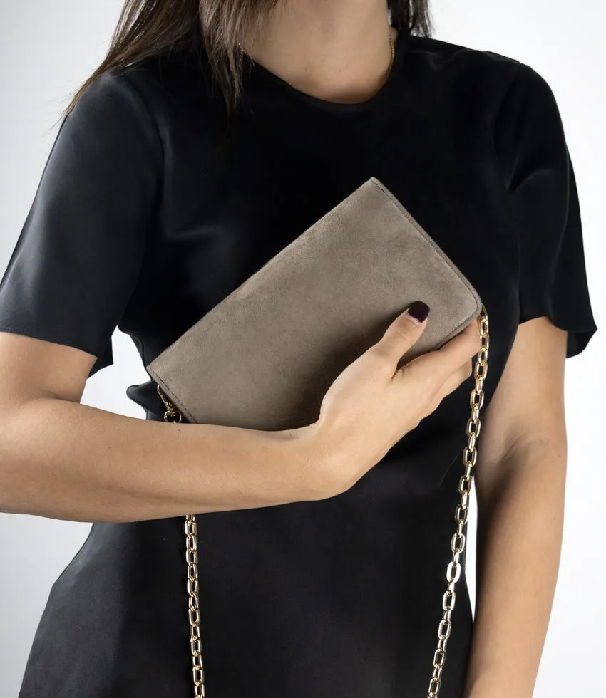 NYX Evening Bag in Latte Suede sold by Edward Meller product image thumbnail 2