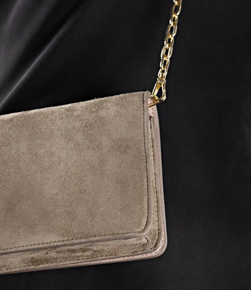 NYX Evening Bag in Latte Suede sold by Edward Meller product image thumbnail 5