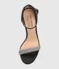 WISTFUL110 Diamond Band Platform Sandal in Black Satin sold by Edward Meller