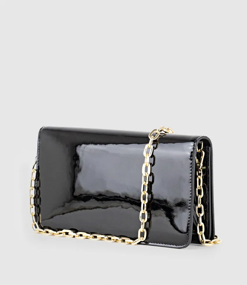 NYX Evening Bag in Black Patent sold by Edward Meller product image thumbnail 3