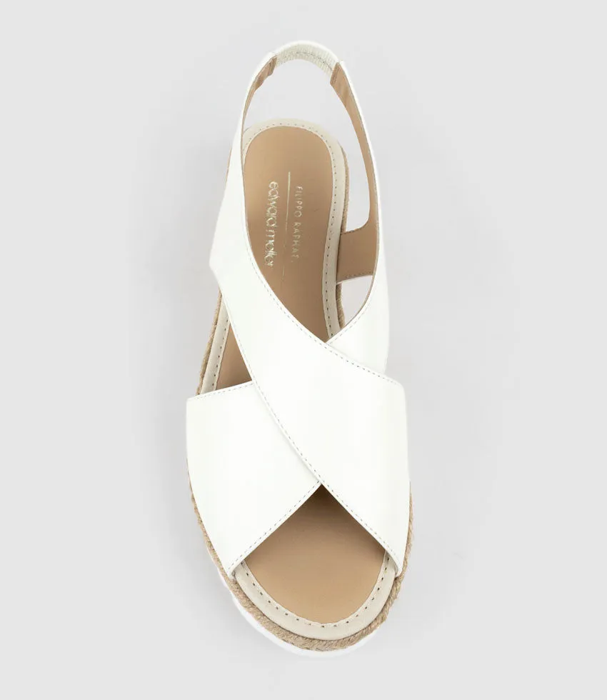 MERINDA Crossover Sandal Espadrille in Offwhite sold by Edward Meller product image thumbnail 5