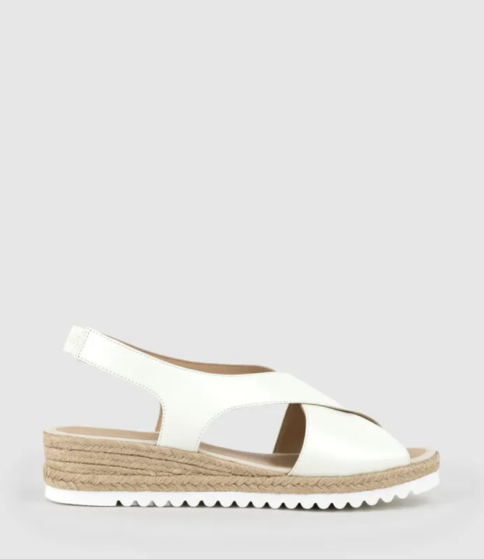 MERINDA Crossover Sandal Espadrille in Offwhite sold by Edward Meller