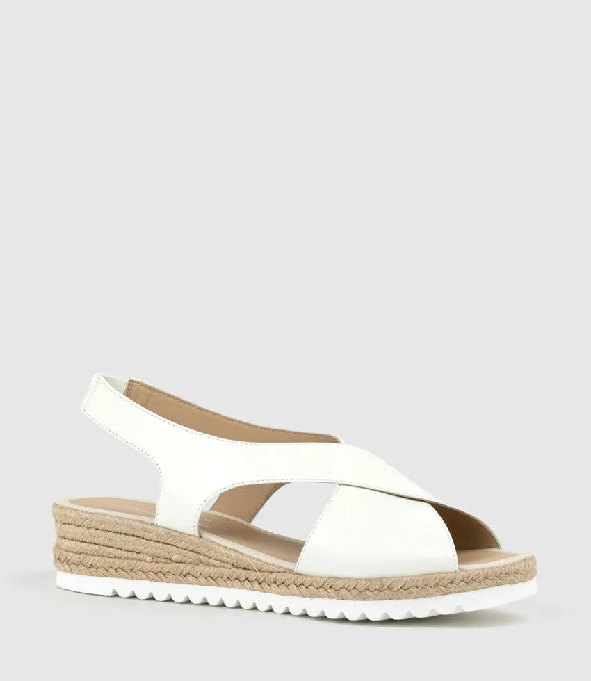 MERINDA Crossover Sandal Espadrille in Offwhite sold by Edward Meller product image thumbnail 3