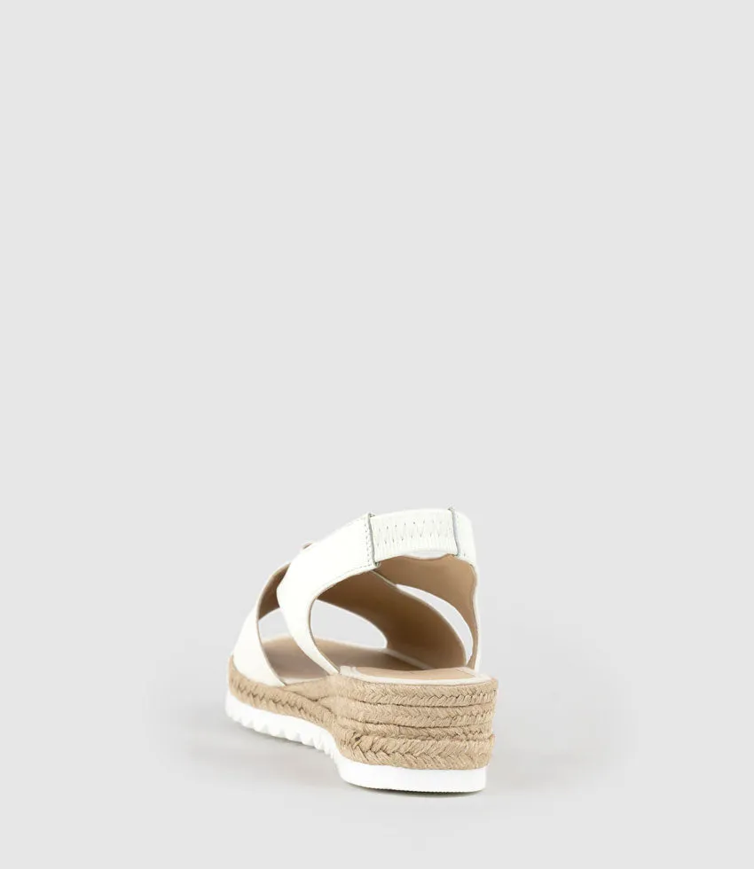 MERINDA Crossover Sandal Espadrille in Offwhite sold by Edward Meller product image thumbnail 4