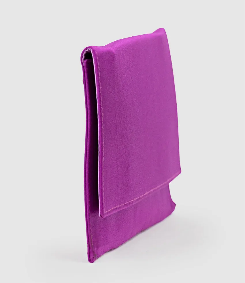 NEVE Envelope Clutch in Magenta Satin sold by Edward Meller product image thumbnail 5