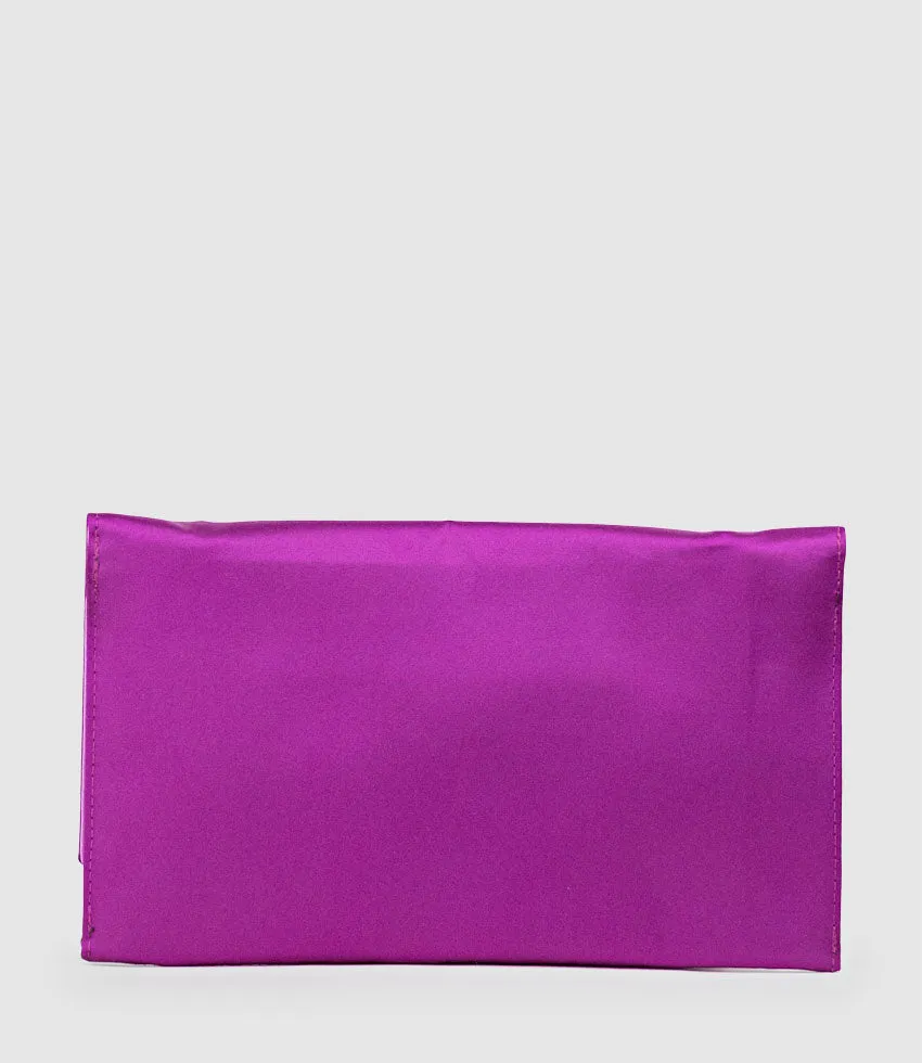 NEVE Envelope Clutch in Magenta Satin sold by Edward Meller product image thumbnail 3