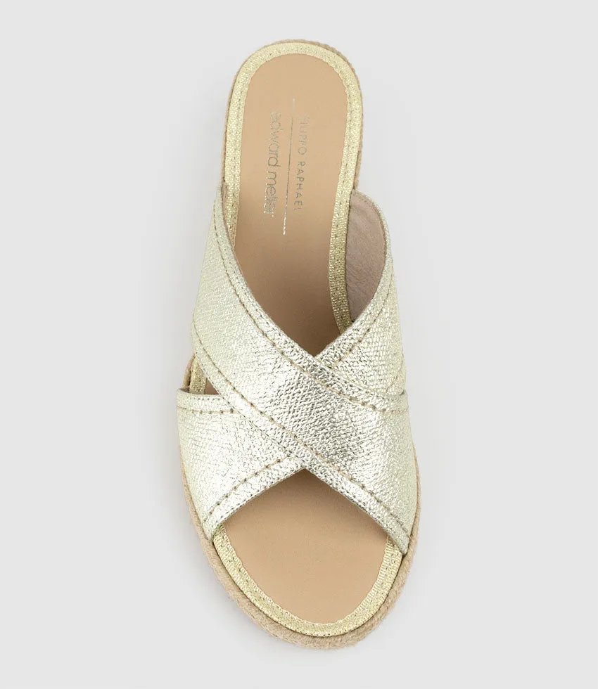 MALINA Crossover Slide Espadrille in Platino sold by Edward Meller product image thumbnail 5