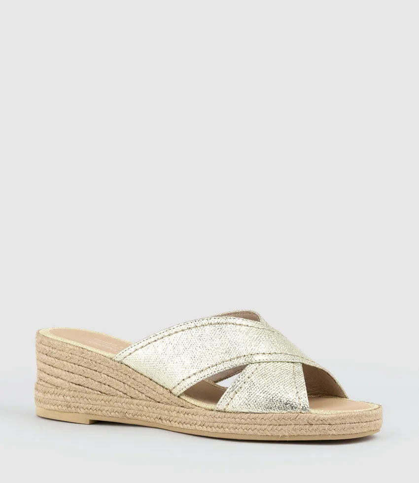 MALINA Crossover Slide Espadrille in Platino sold by Edward Meller product image thumbnail 3