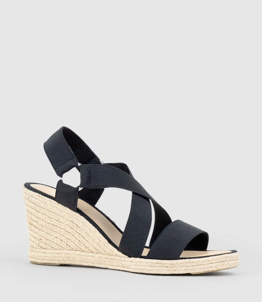 MIRIA Elastic Crossover Espadrille in Black sold by Edward Meller product image thumbnail 2