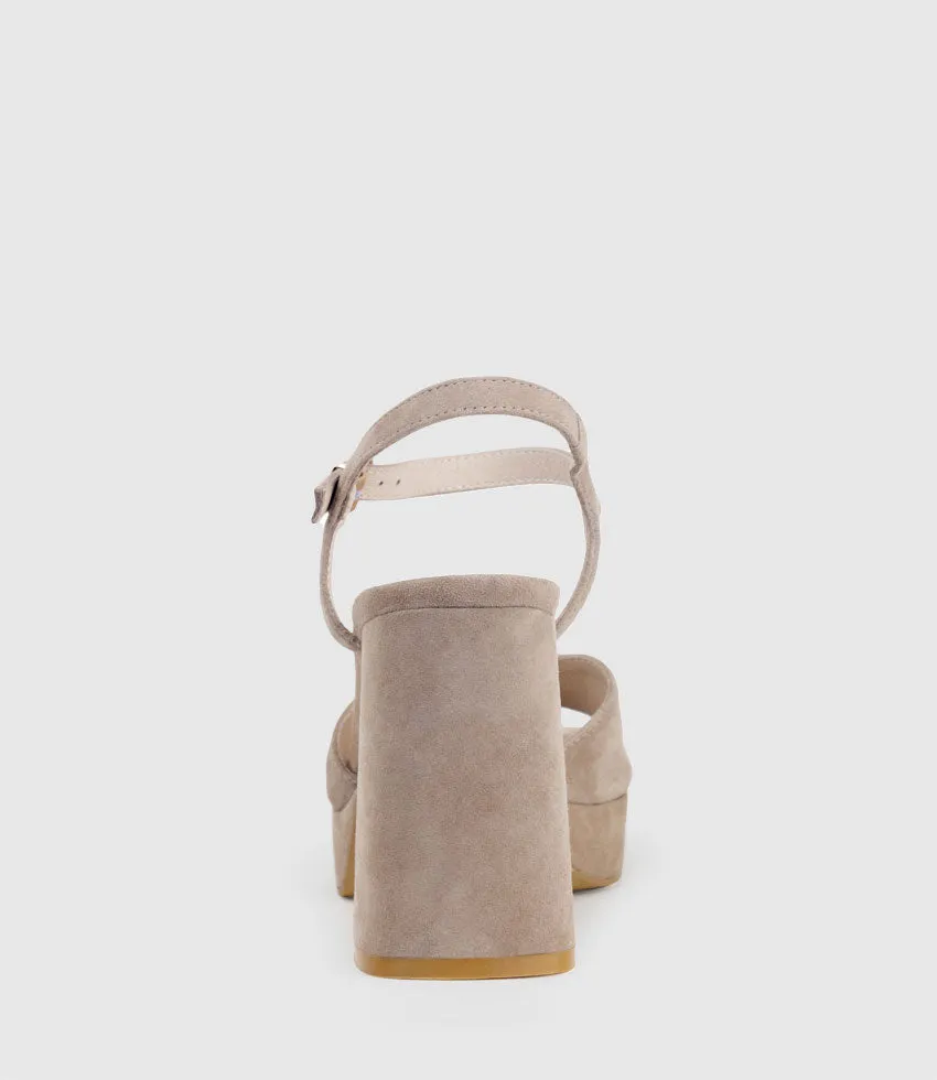 RHIANA95 V Throat Platform Sandal in Nude Suede sold by Edward Meller product image thumbnail 3