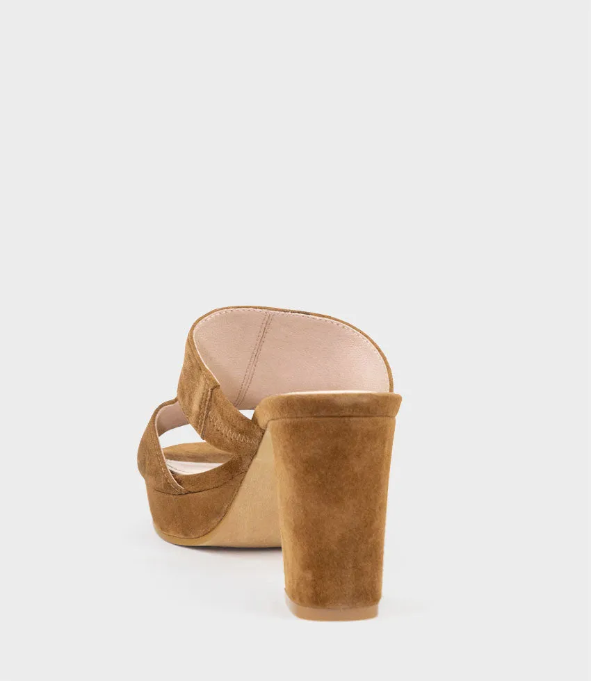 IRIS80 Platform Slide with Cut-out in Tawny Suede sold by Edward Meller product image thumbnail 3