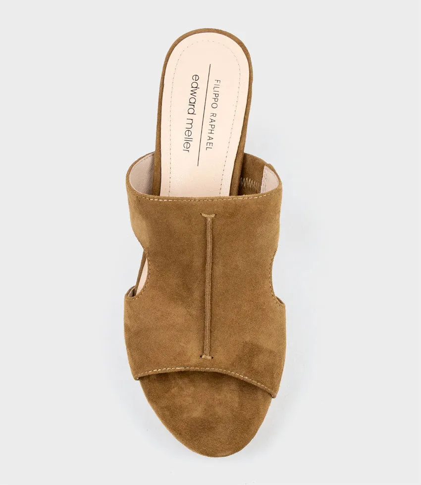 IRIS80 Platform Slide with Cut-out in Tawny Suede sold by Edward Meller product image thumbnail 4