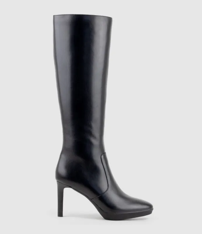 VESPIA85 Platform Knee High Boot in Black sold by Edward Meller