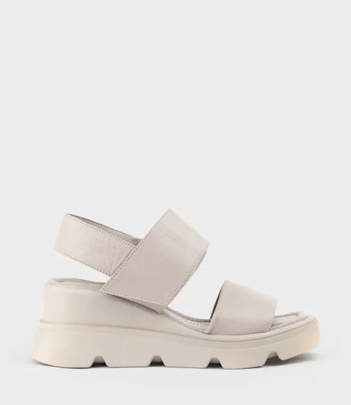 LAMAR Two Strap Sandal on Exaggerated Unit in Grey sold by Edward Meller