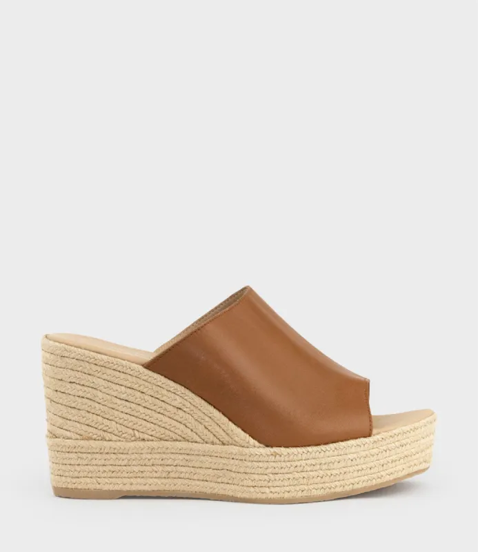 MILARA Slide Espadrille in Tan sold by Edward Meller