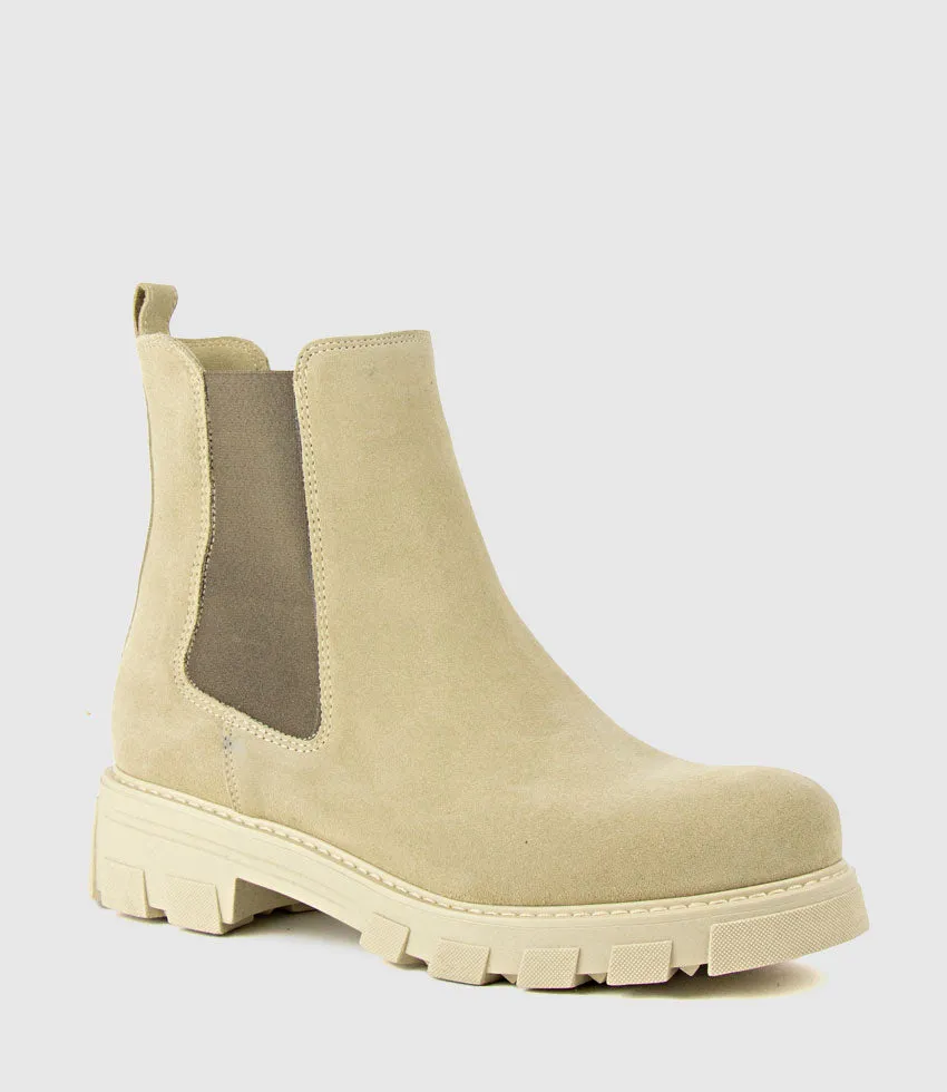 ASHLEY Chelsea Boot on Lug Sole in Sand Suede sold by Edward Meller product image thumbnail 2