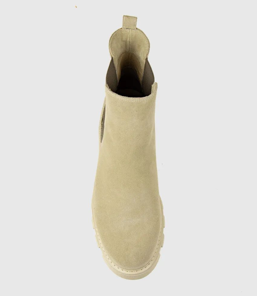ASHLEY Chelsea Boot on Lug Sole in Sand Suede sold by Edward Meller product image thumbnail 4