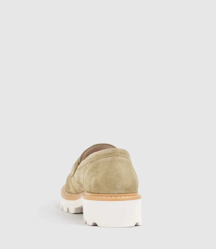 GASTON Moccasin in Camel Suede sold by Edward Meller product image thumbnail 3