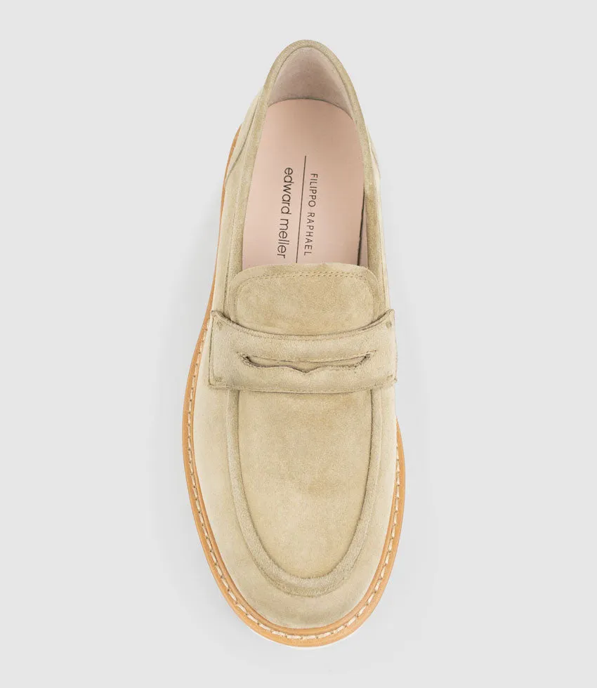 GASTON Moccasin in Camel Suede sold by Edward Meller product image thumbnail 4