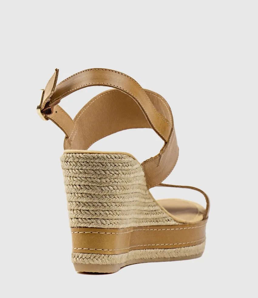 MIKARA Two Strap Classic Espadrille in Camel sold by Edward Meller product image thumbnail 3
