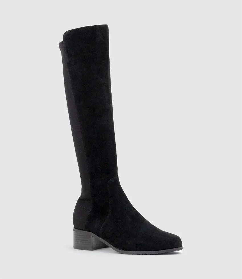 VARA40 Half and Half Knee High Boot in Black Suede sold by Edward Meller product image thumbnail 2