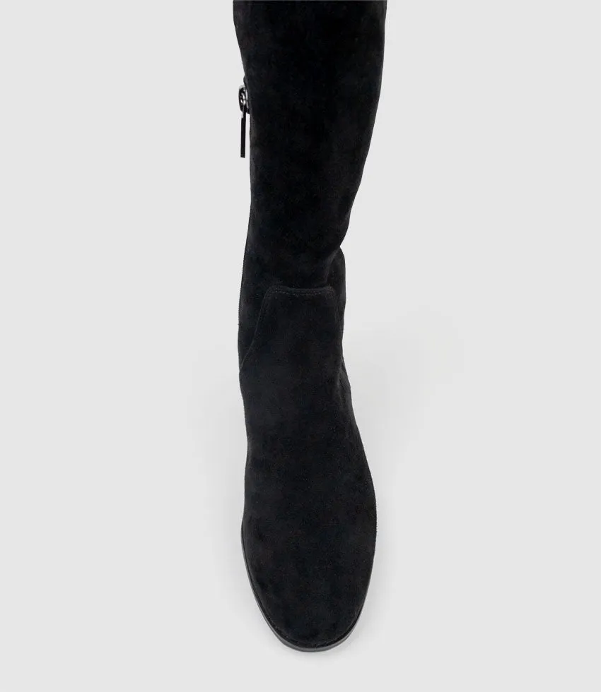 VARA40 Half and Half Knee High Boot in Black Suede sold by Edward Meller product image thumbnail 4