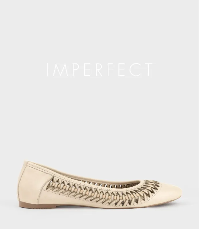 EMINA Woven Detail Ballet in Beige sold by Edward Meller